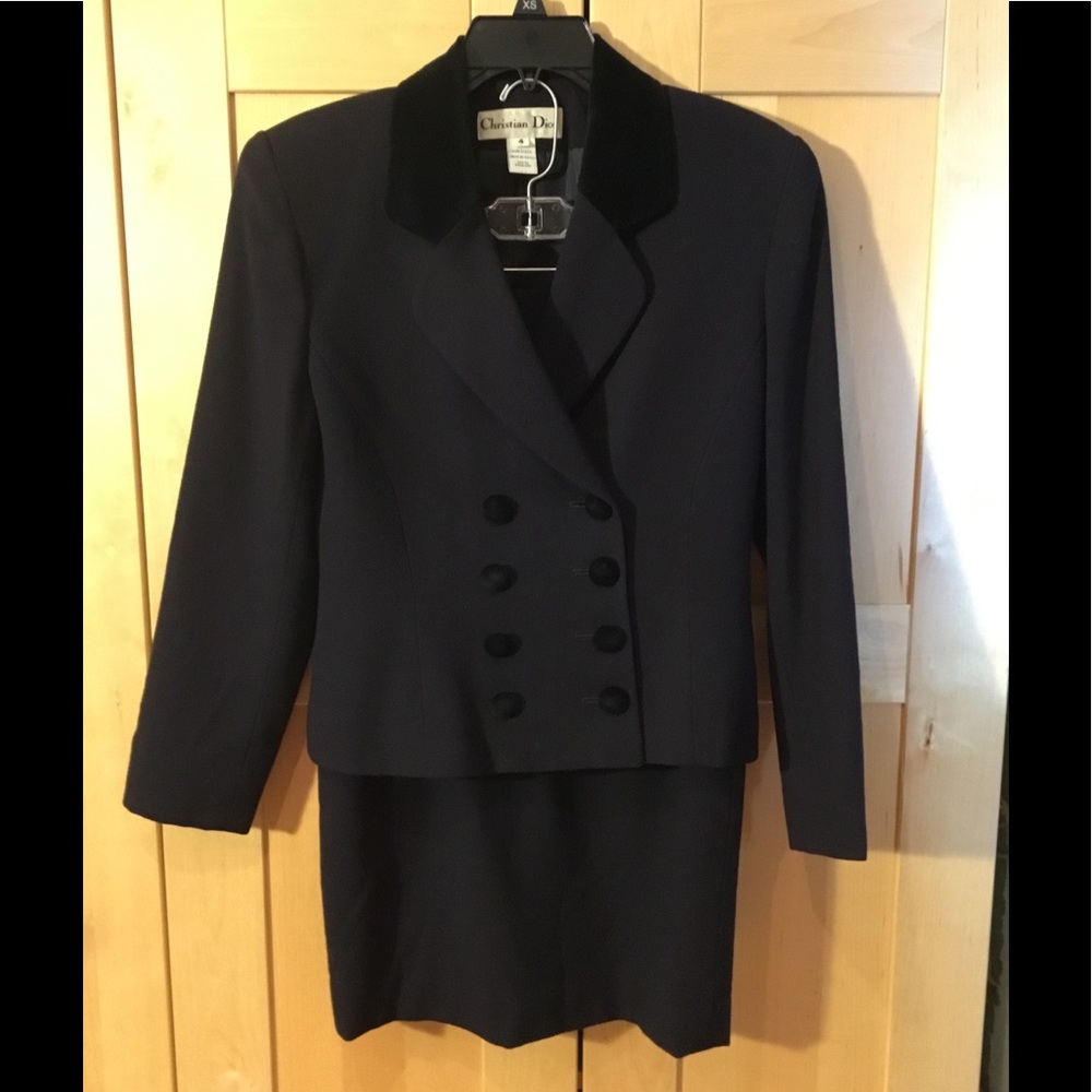 Vintage black Christian Dior wool suit/ 4
